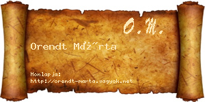 Orendt Márta névjegykártya