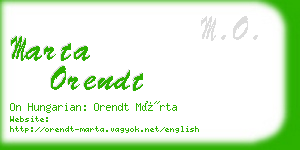 marta orendt business card